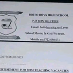 Boito Boys High School Hiring Teachers