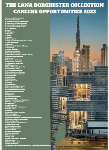The Lana Dorchester Collection Careers Opportunities 2023: Join the Elite Team at Dubai UAE