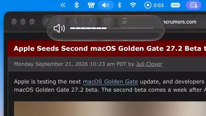 macOS 27.2 Beta Adds New Volume and Brightness Sliders