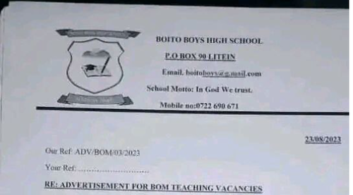 Boito Boys High School Hiring Teachers
