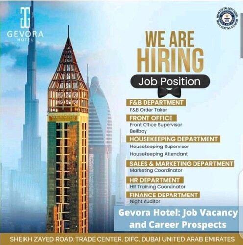 Gevora Hotel: Job Vacancy and Career Prospects 2023 | Boast The Best Of Middle Eastern Hospitality And Exclusivity