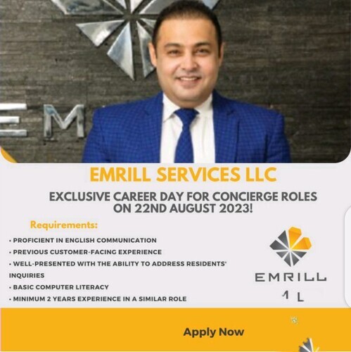 Unlock Your Future: Emrill Services LLC Exclusive Career Day for Concierge Roles on 22nd August 2023!