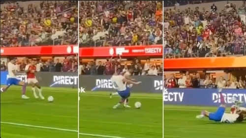 Arsenal Fans Fume At Ronald Araujo As He Completely Takes Out Gabriel Jesus With Reckless Tackle