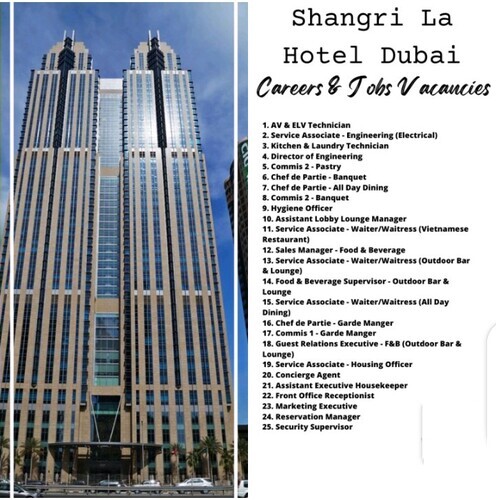 Shangri La Hotel Dubai: Careers & Jobs Vacancies 2023 | Working at The Luxury 5-Star Hotel