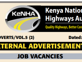 Exciting Career And Opportunities Open At Kenya National Highways Authority (KeNHA) 11 Positions