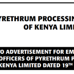 12 Vacancies Open At Pyrethrum Processing Company Of Kenya Limited