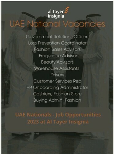 UAE Nationals – Job Opportunities 2023 at Al Tayer Insignia