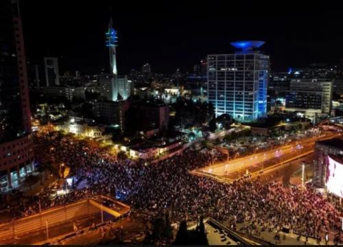 Thousands Of Israelis Protest Against Prime Minister Netanyahu's Justice Plans