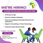 Internship Opportunities : Psychologists