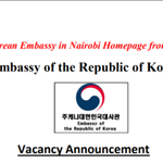 Driver Needed At The Embassy of the Republic of Korea in Nairobi