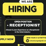 Receptionist Needed At Vatcan Lounge
