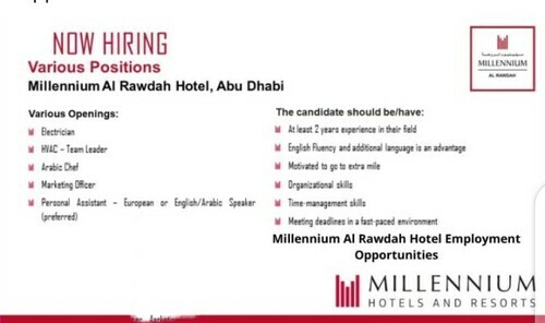 Millennium Al Rawdah Hotel Employment Opportunities 2023: Work in 5-Star Hotel Abu Dhabi