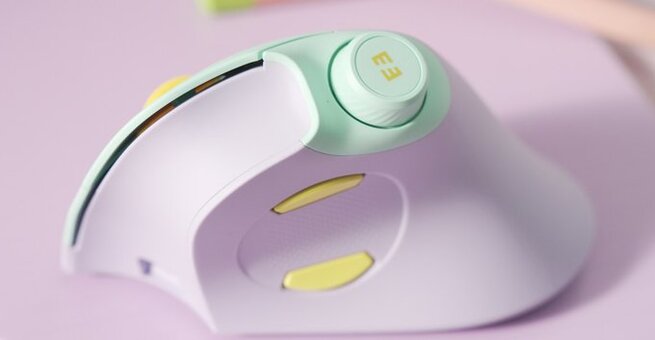 Vertical Mouse With Volume Knob and Media Controls