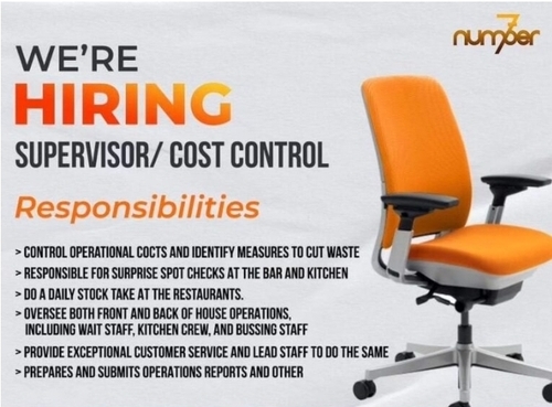 Number 7 Hiring Supervisor / Cost Control