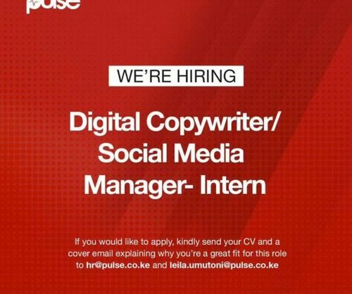 Pulse Kenya Hiring Digital Copywriter / Social Media Manager Intern
