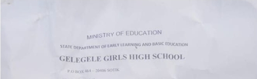 Gelegele Girls Hiring School Bursar