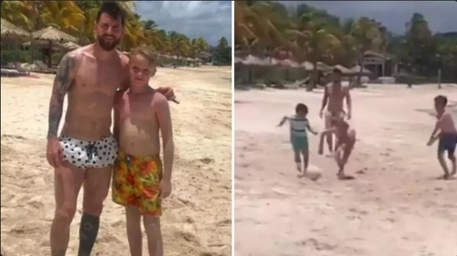 11-Year-Old Kid Completed Life By Playing Football On Holiday With Lionel Messi