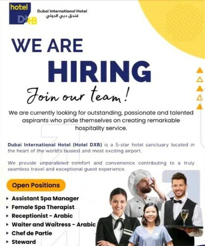 URGENT HIRING: Multiple Job Openings at Dubai International Hotel in 2023