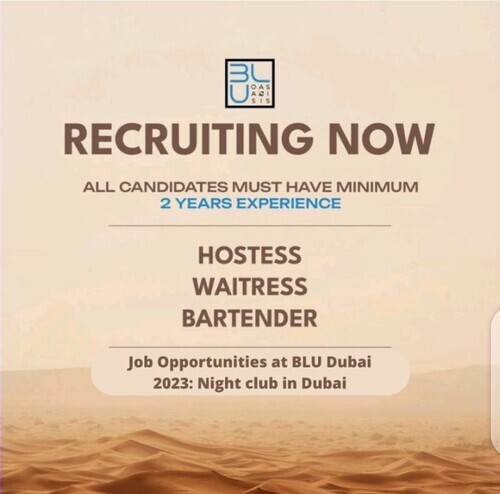 Job Opportunities at BLU Dubai 2023: Night club in Dubai