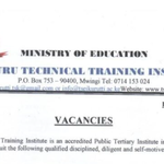 Tseikuru TTI Hiring : Procurement Officer, Accounts Clerk, Driving School Instructor, Accounts Trainer And Secretarial Trainer
