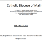 Catholic Diocese Of Malindi Hiring : Counsellor, Nurse/Matron, Teacher/Matron And Gardener