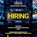 Paris Lounge – Lang’ata Hiring : Wait, Staff, Chefs And Supervisors