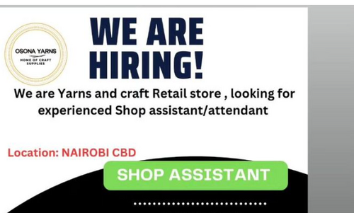Osona Yarns Hiring Shop Assistant