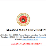 Academic And Students Affairs Division & Administration, Finance And Strategy Division Open At Maasai Mara University (17 Positi