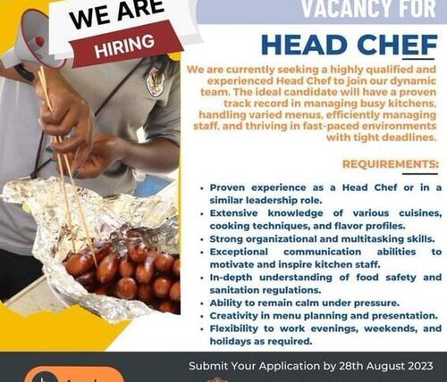 The Nairobi Academy Hiring Head Chef