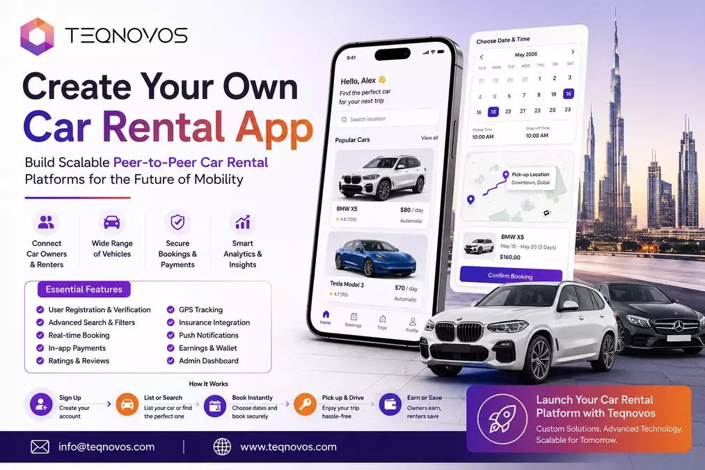 Peer-to-Peer Car Rental App Development Solutions |  Teqnovos