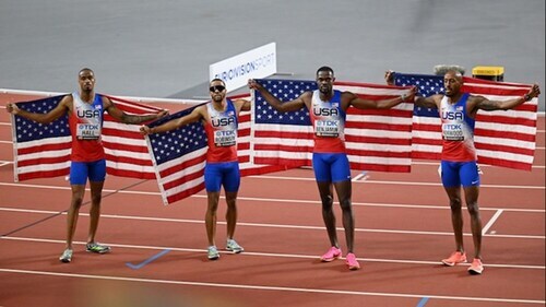 US Men Claim Crushing Victory In 4x400m Relay