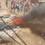 Police Car Burnt By Pro-Azimio Protestors In Kawangware