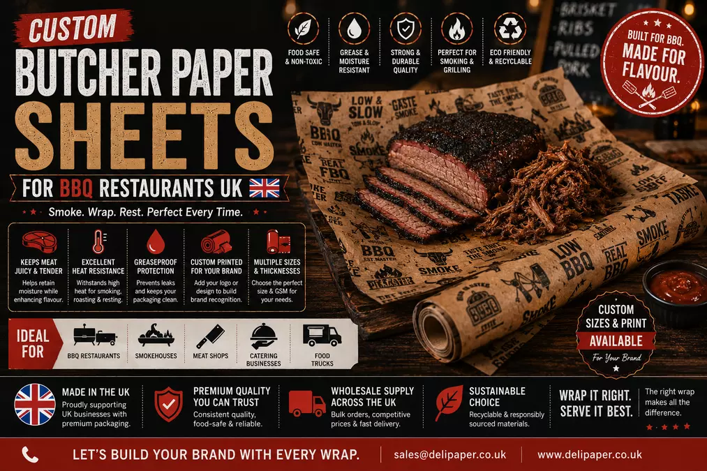 Custom Butcher Paper Sheets for BBQ Restaurants UK