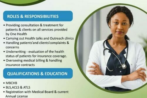 Medical Officer Needed At One Health