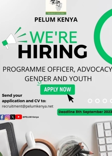PELUM Kenya Hiring Programme Officer: Advocacy, Gender and Youth