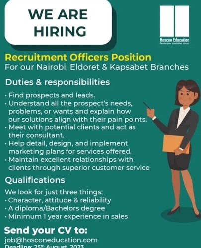 Hoscon Education Hiring Recruitment Officers