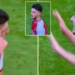 Footage Of Declan Rice Instructing Arsenal Players Moments After Scoring Winner Vs Man Utd Emerges, He's A Captain In Waiting