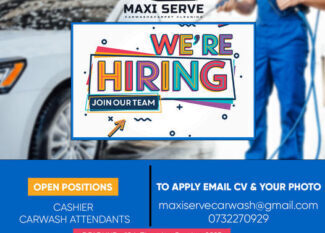 Maxi Serve Hiring Cashier and Car Wash Attendants