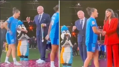 Fans Notice Awkward Interaction Between Lucy Bronze And Gianni Infantino During Medal Ceremony