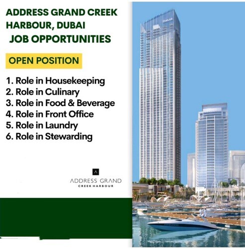Job Opportunities at Address Grand Creek Harbour, Dubai 2023: Your Pathway to a Luxurious Career