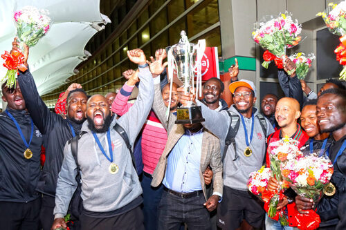 Olympics-Bound Shujaa Bring JKIA To Life As They Jet Back From Harare