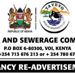 147 Vacancies Open At Tavevo Water And Sewerage Hiring