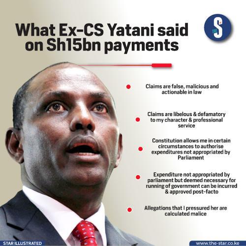 What Ex-CS Yatani Said On Sh15bn Payments