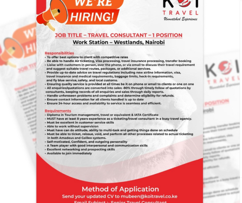 Koi Travel Hiring Travel Consultant