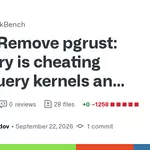 Remove pgrust: the entry is cheating