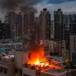 Fire breaks out on rooftop of residential building in Hong Kong’s Mong Kok