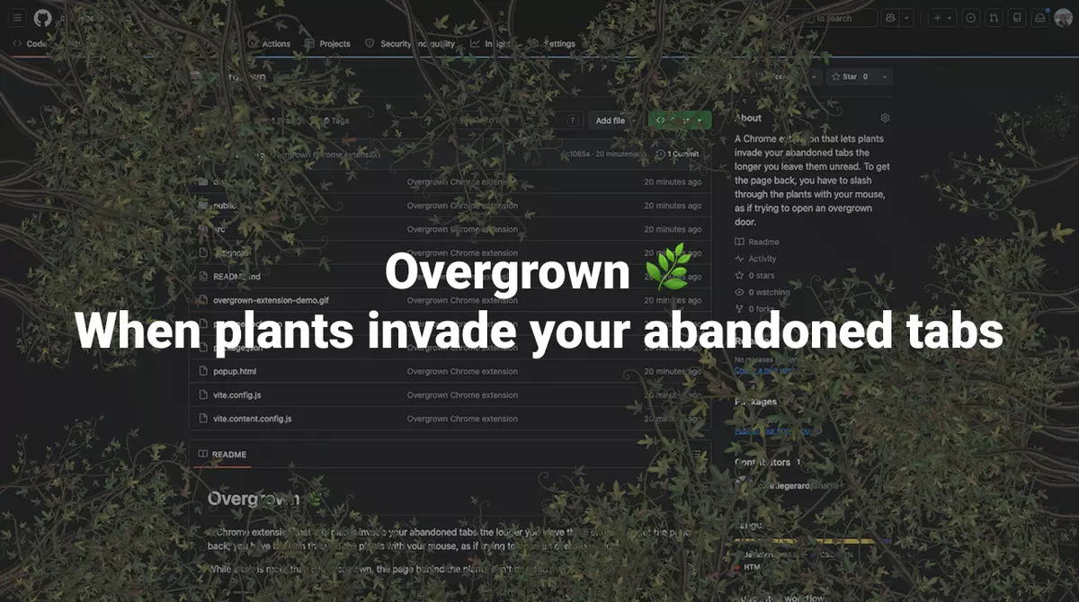 Overgrown, when plants invade your abandoned tabs