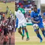 VIDEO: Ugly scenes as fans storm pitch after controversial penalty in Sharks-Mombasa playoff