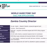 World Vasectomy Day (WVD) Zambia Country Director Job 2026: Requirements, Responsibilities, Salary Benefits, and How to Apply