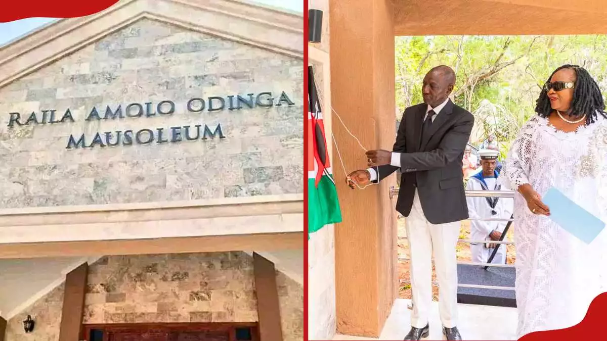 William Ruto officially hands over Raila Odinga mausoleum to family in Bondo